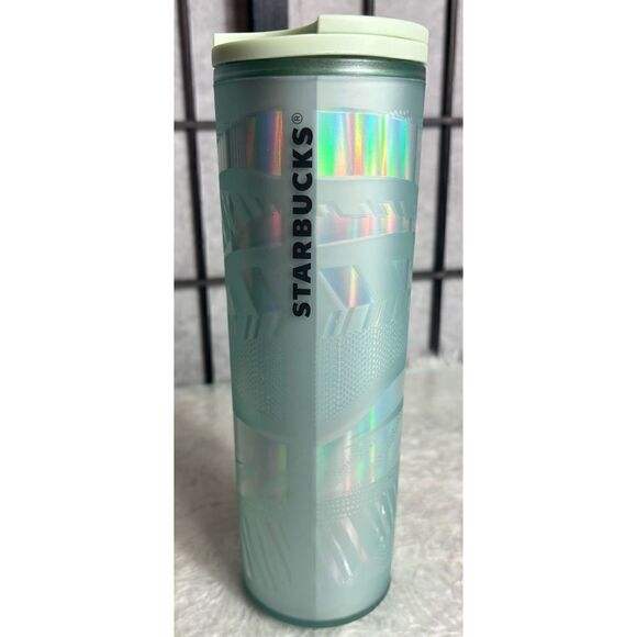 Starbucks Icy Green Ribbon Patterned Tumbler - Picture 1 of 5
